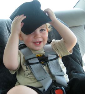 being silly in the car