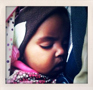 sleeping in the Baby Bjorn on super dad at Passion2010